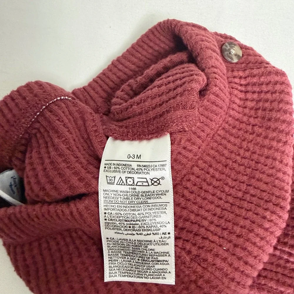 Old Navy Baby 0-3M Waffle Knit Harem Pants Lot 2 Maroon Pink Thermal Joggers